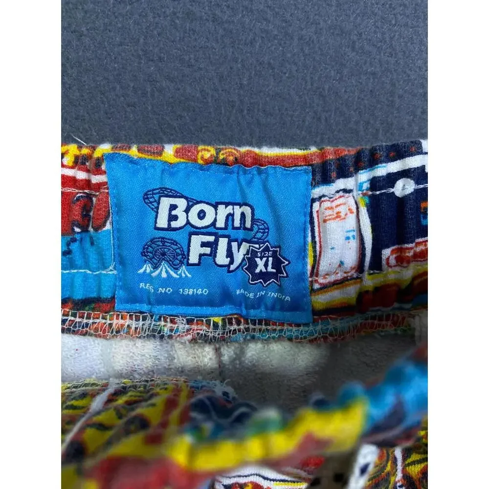 Men's Streetwear Born Fly Loopback Shorts XL 32x8 Drawstring Coney Island Fair - Picture 8 of 12